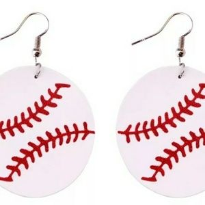 Large baseball earrings